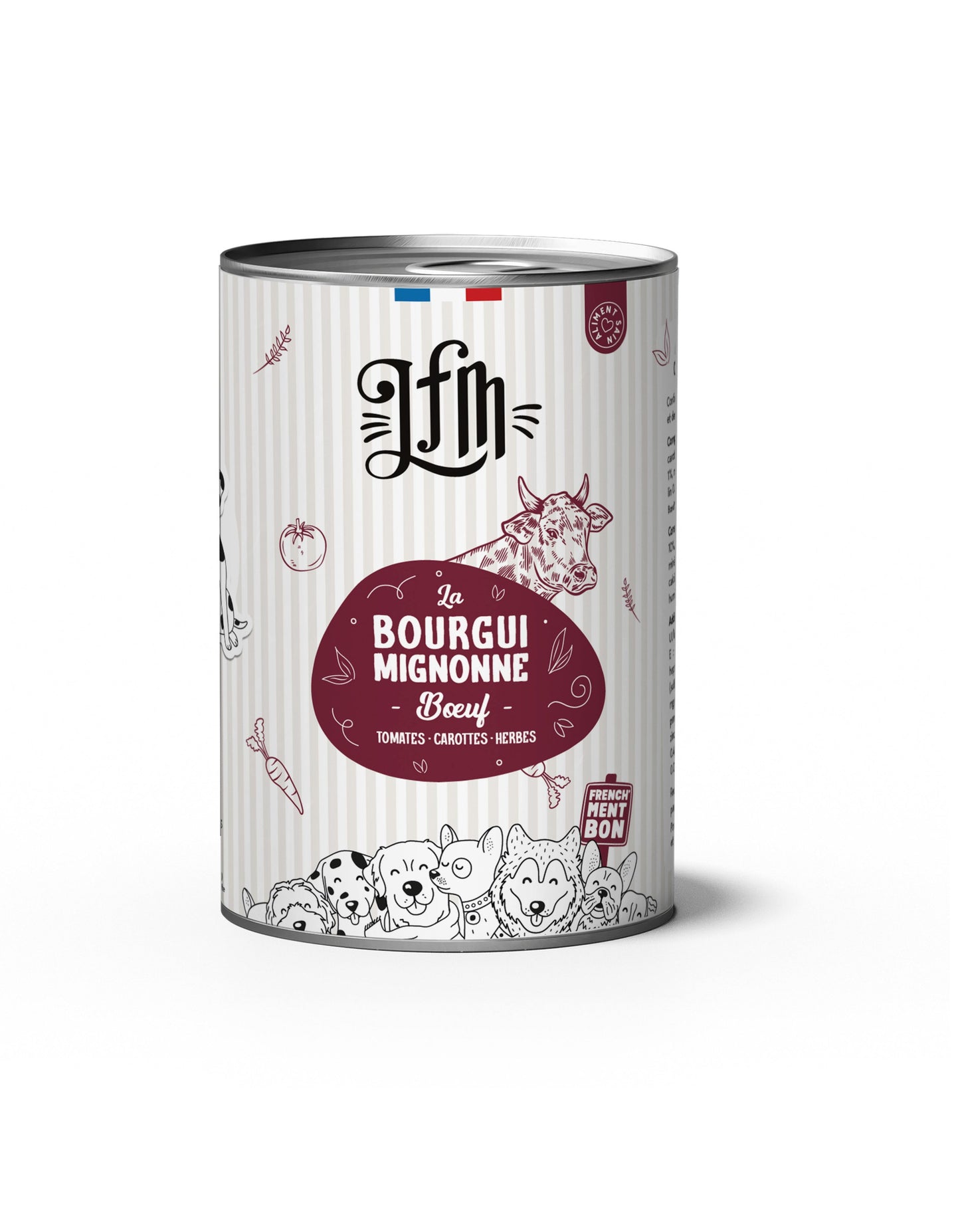 LFM La Bourguimignonne - Pâtée Complète au Boeuf pour Chiens, Fabriquée en Franc