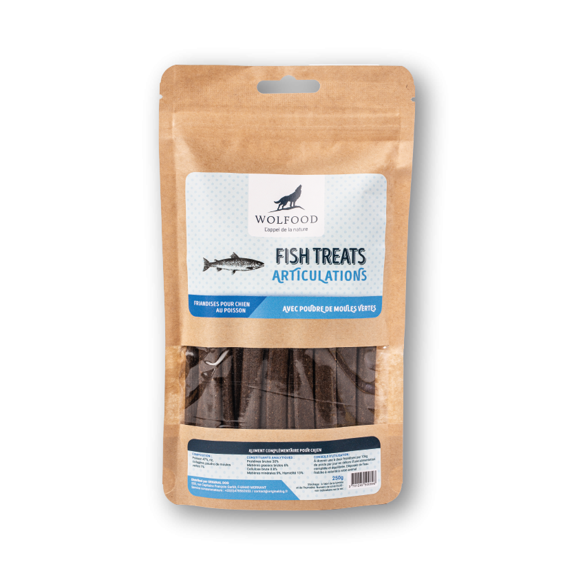 WOLFOOD Fish Treats. Friandise Monoprotéique au Poisson et au Riz pour une Digestibilité Maximale