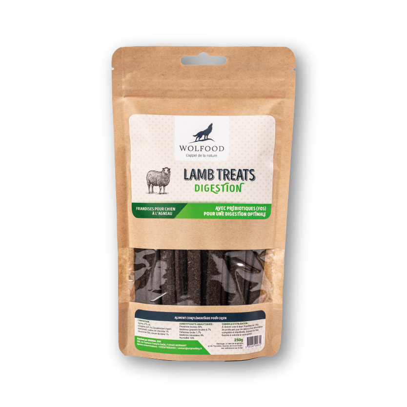WOLFOOD Lamb Treats. Lamelles à l'Agneau et au Riz pour une Digestibilité Maximale