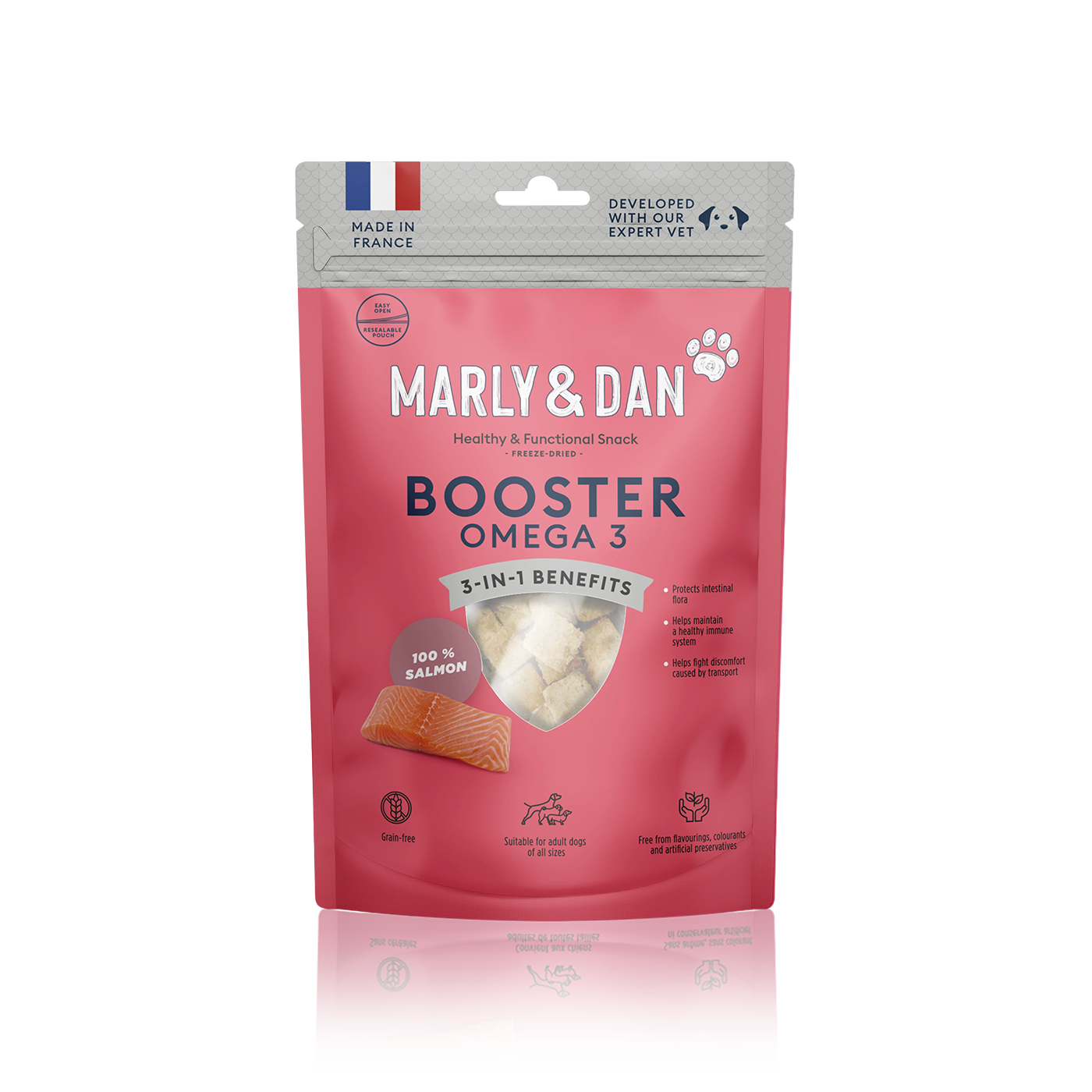 Lot 4 friandises Marly & Dan petit chien + gamelle offerte