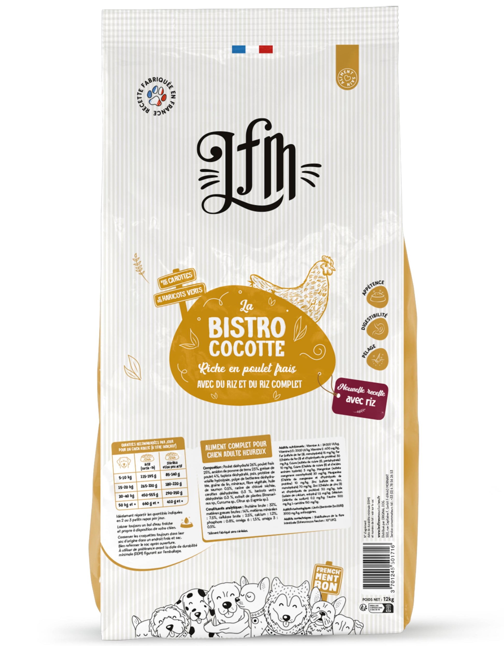 LFM La Bistrococotte - Croquettes sans Céréales au Poulet Frais