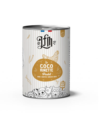 LFM La Cocorinette - Pâtée Complète pour Chiens, Poulet et Dinde, Fabriquée en France