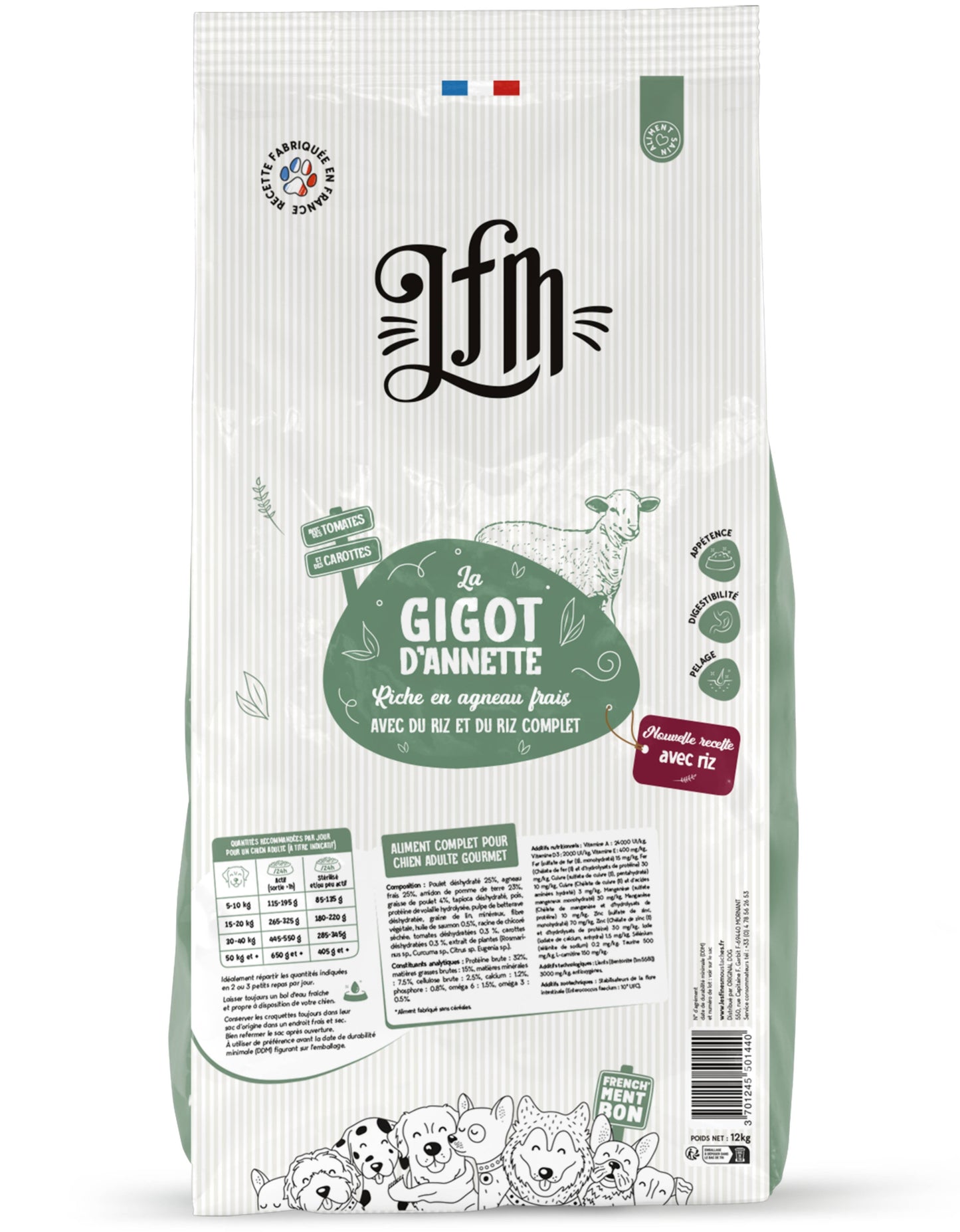 LFM La Gigot d'Annette - Croquettes sans Céréales à l'Agneau Frais