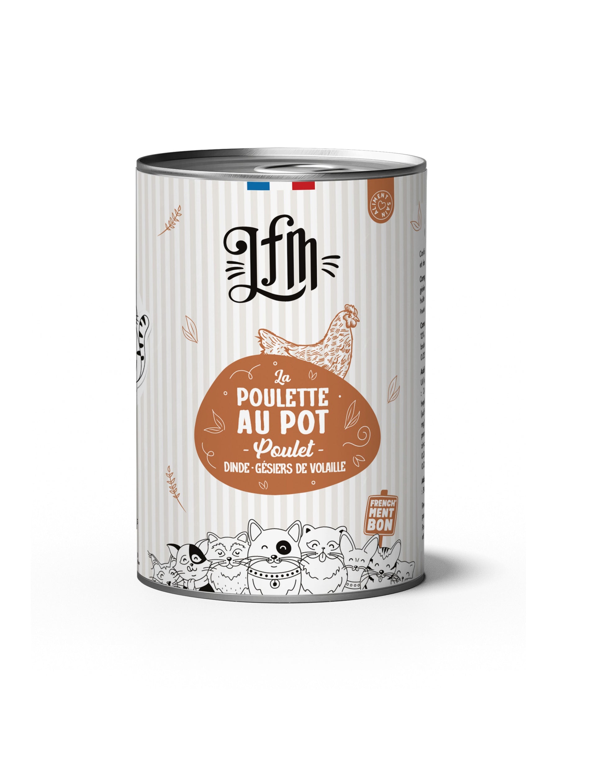 LFM La Poulette au Pot - Pâtée Complète pour Chats, Texture Mousse, 100% Volaille, MADE IN FRANCE