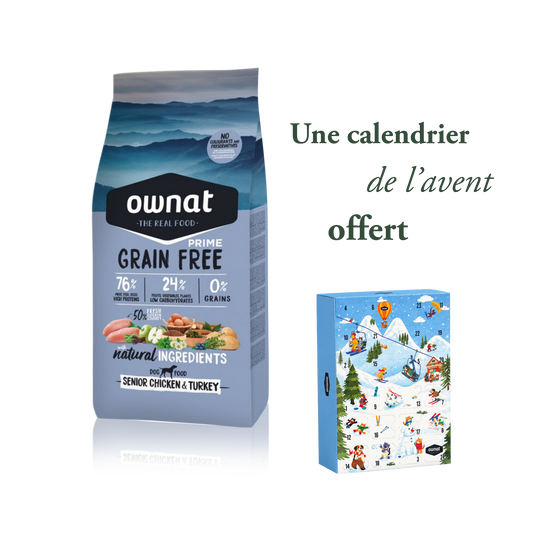 Prime Senior Chicken Turkey 12 kg + calendrier de l'avent OFFERT